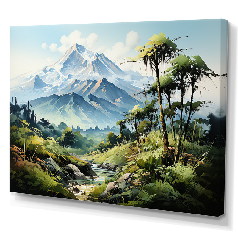 Jungle Volcano Paradise I - Imprimé, Toile tendue, 34" H x 44" W