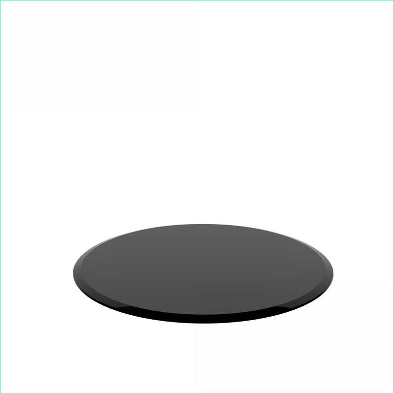 Plateau de table basse rond en verre trempé de 28 po, rebord biseauté poli de 2/5 po d'épaisseur, facile à nettoyer et amp; Durable