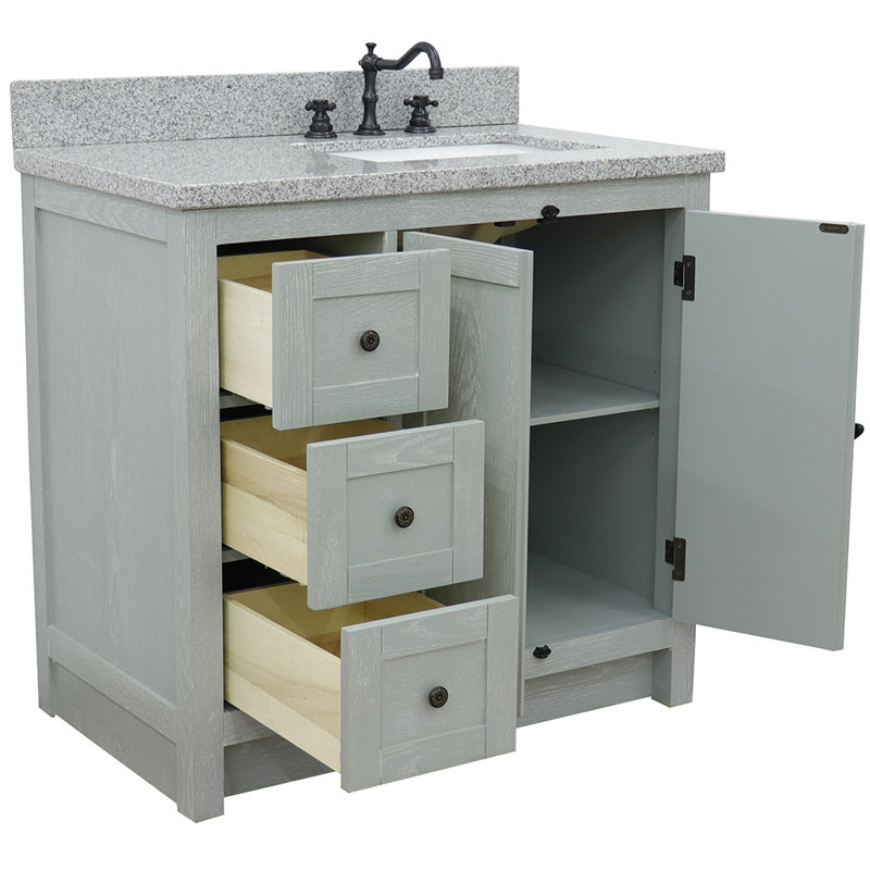 Ensemble de meuble-lavabo simple 37 po Calsbeck, Granite, Gris sauge