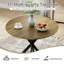 Ensemble de table de salle à manger 31 po avec chaises 2/4 en tissu, plateau en panneau de fibres à densité moyenne brun rustique, style maison de campagne industrielle pour petits espaces-975748782-975748781