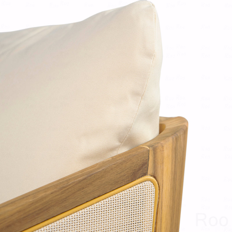 Fauteuil club d'extérieur en bois textilène
