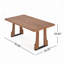 Table de salle à manger rectangulaire 63 "avec pieds en bois massif Case-1948028415