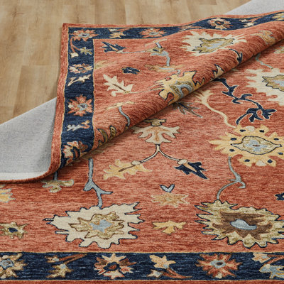 Tapis en laine touffeté à la main Harji Sienna Bloom