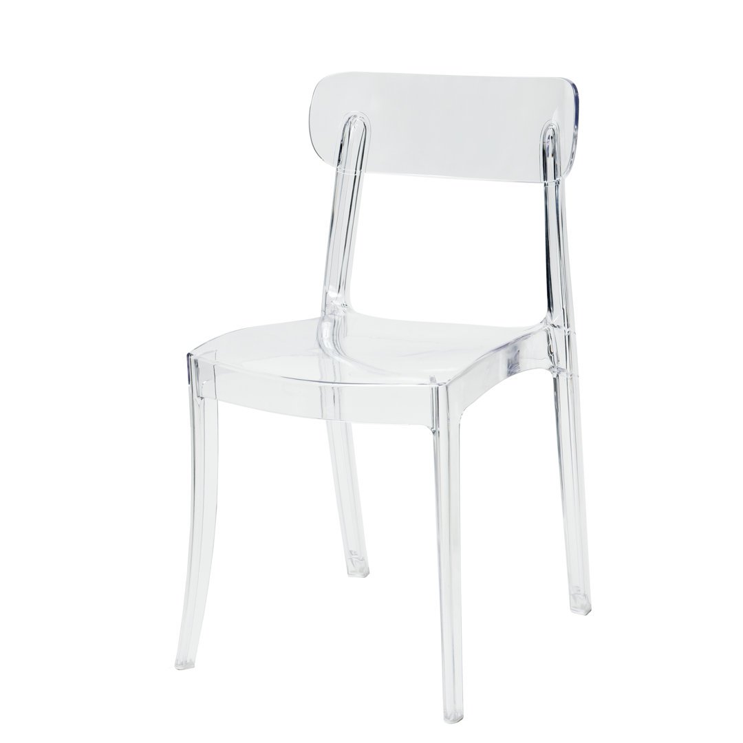 Goku Wingback Stacking Side Chair in Clear Everly Quinn 