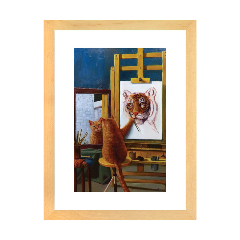 Norman Catwell, art encadré, H 24 po x l 16 po x P 1 po, Papier encadré naturel