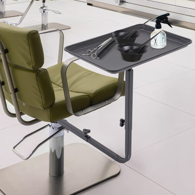 Salon Tray Chair Mount Adjustable Hair Tool Tray 360° Rotating Barber Accessory Tray for Hair Nail Beauty Salon SPA