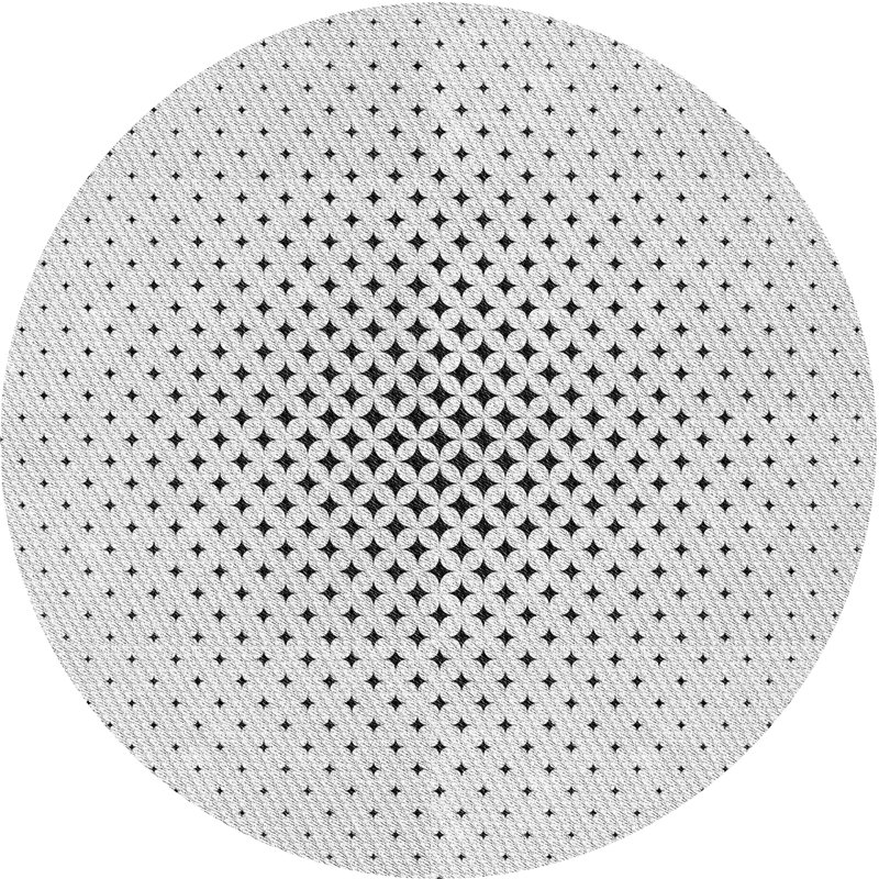 Tapis zone grise à motifs, Rond 3 pi