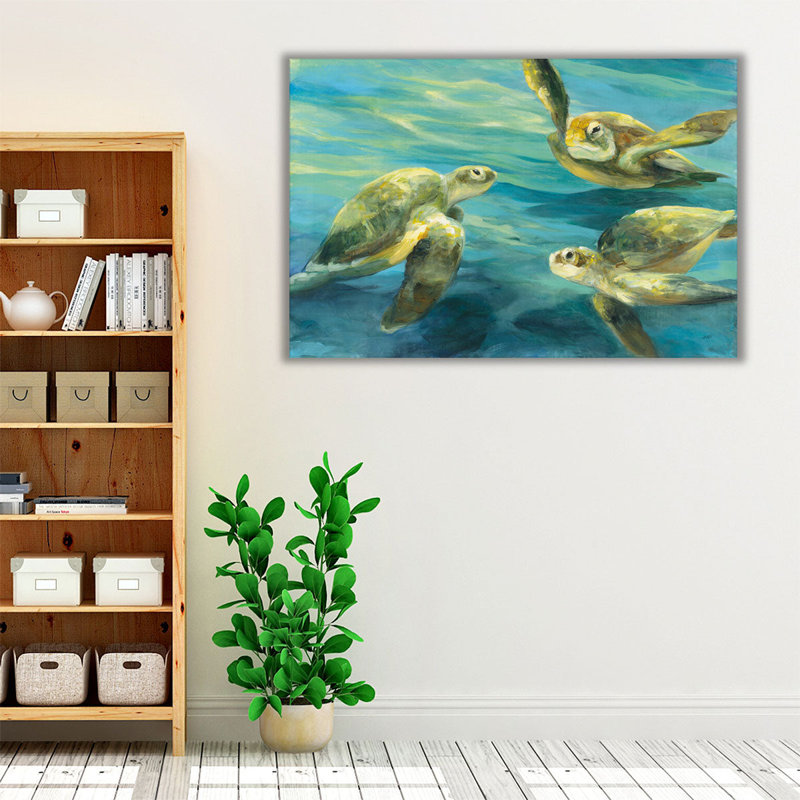 Sea Turtles - reproduction d'art sur toile, H 20 po x l 30 po