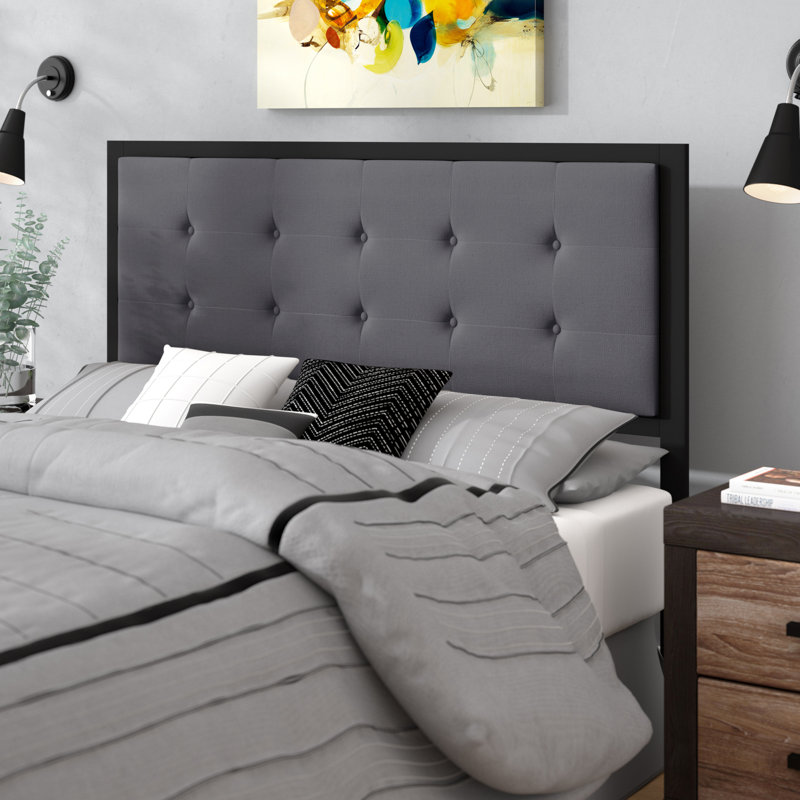 Pierro Upholstered Headboard, Gray, Queen