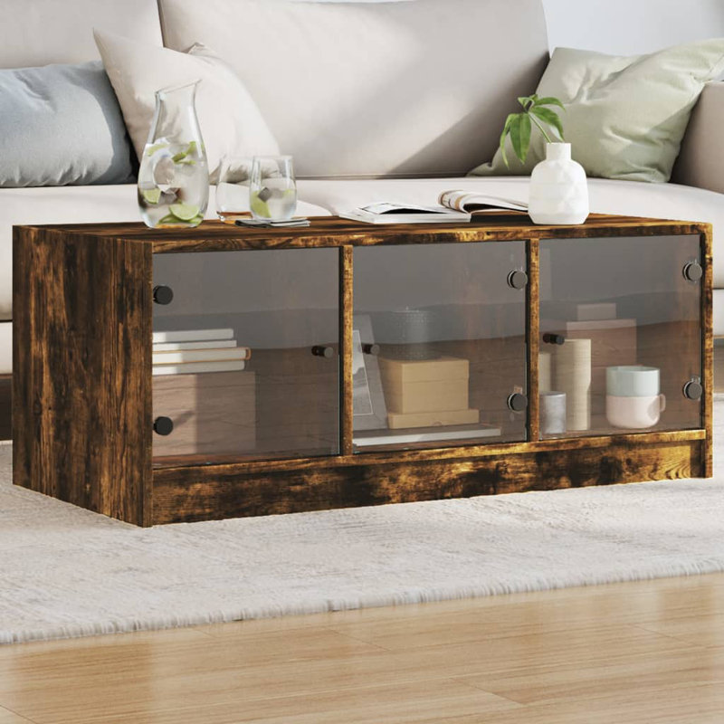 Matasha Coffee Table with Storage, Smoked Oak