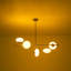 Lustre linéaire en verre givré 5 lumières Mid-Century