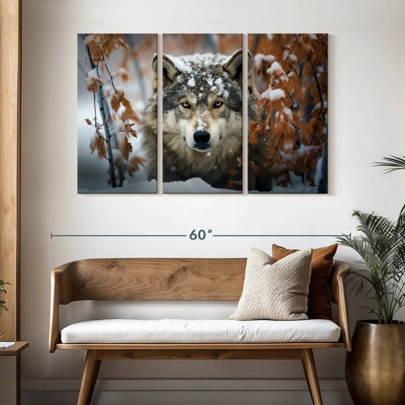 Brampt Gray Wolf In The Snow, 32" H x 50" W