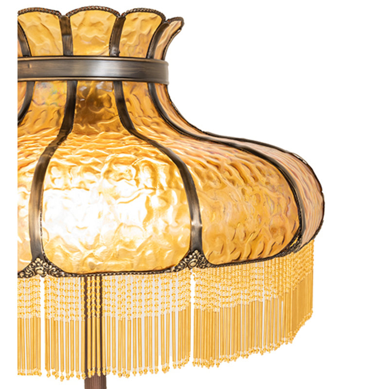 Frederick Floor Lamp, Amber/Brass
