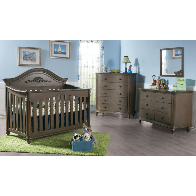 Lit de bébé convertible 4-en-1 forever Gardena, Ardoise