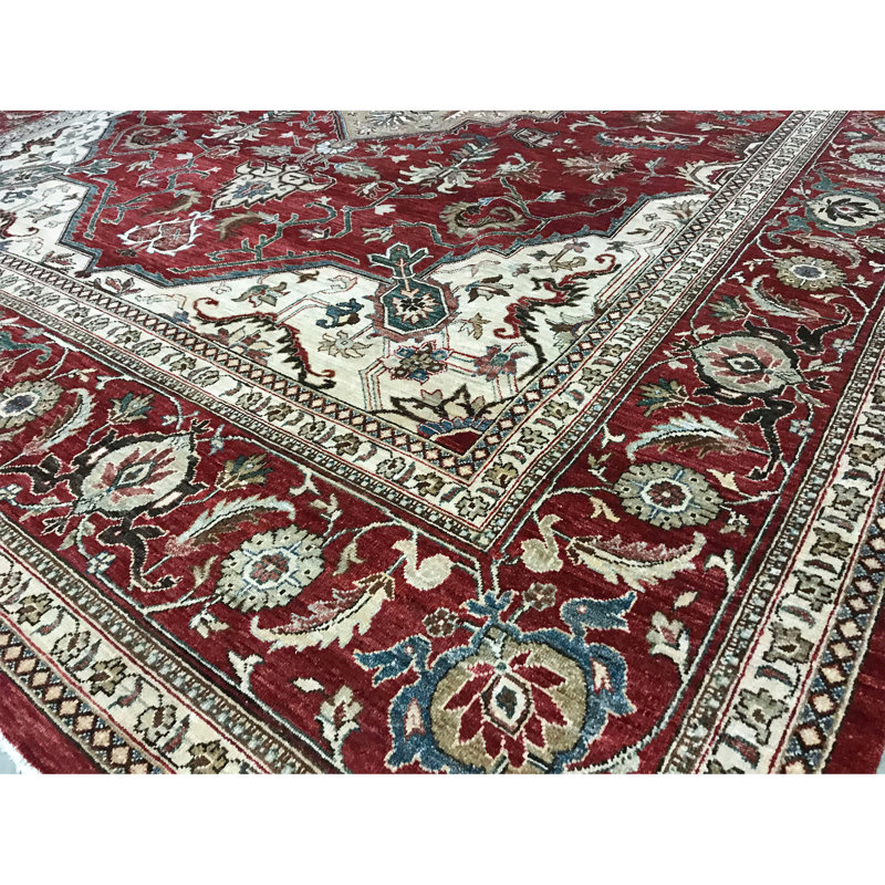 Tapis rouge noué à la main de haute qualité