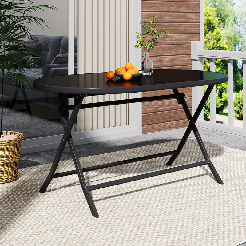 72Cm L Outdoor Dining Table, Black