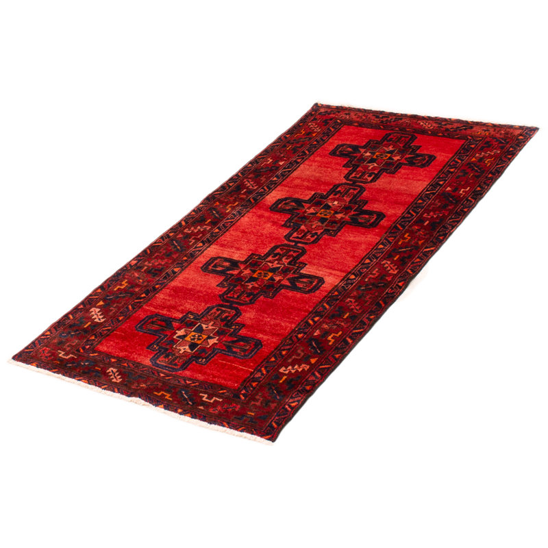 Tapis rouge en laine style années 1990 3 pi 4 po x 6 pi 4 po Yia