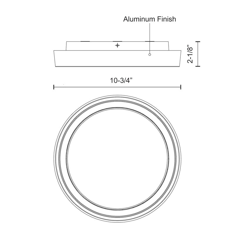 Plafonnier encastré d'extérieur à DEL noir Elle, H 2,1 po x l 10,7 po x P 10,7 po
