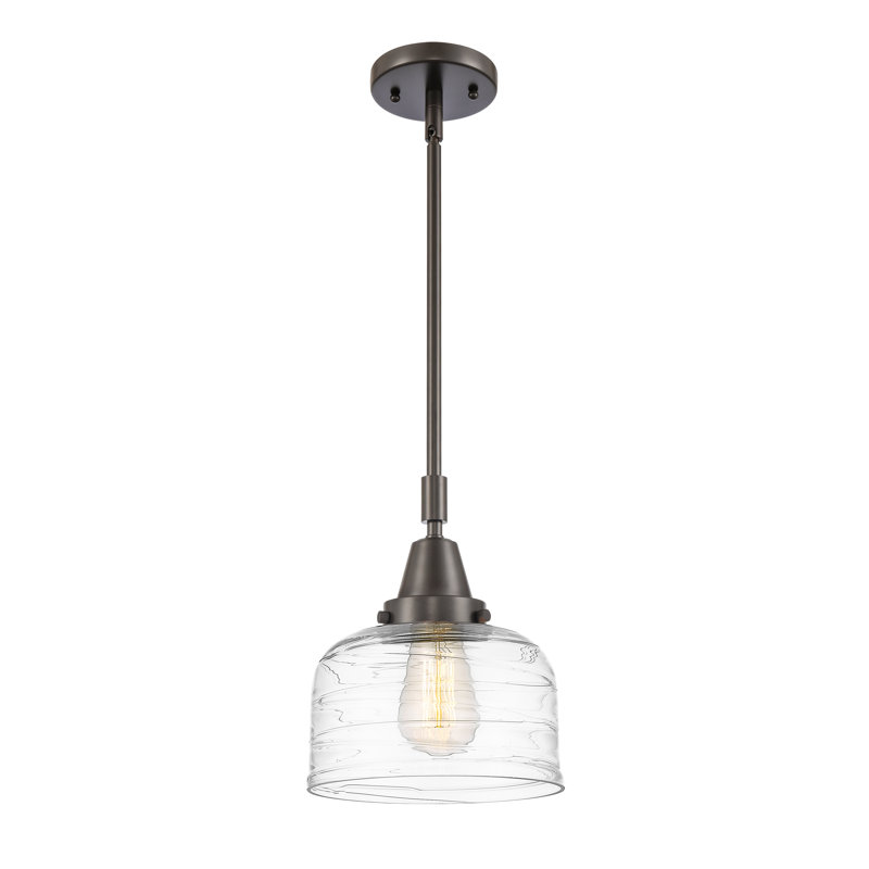 Luminaire suspendu en forme de cloche à 1 lumière Acrion, DEL, H 44,12 po x l 8 po x P 8 po, Bronze huilé