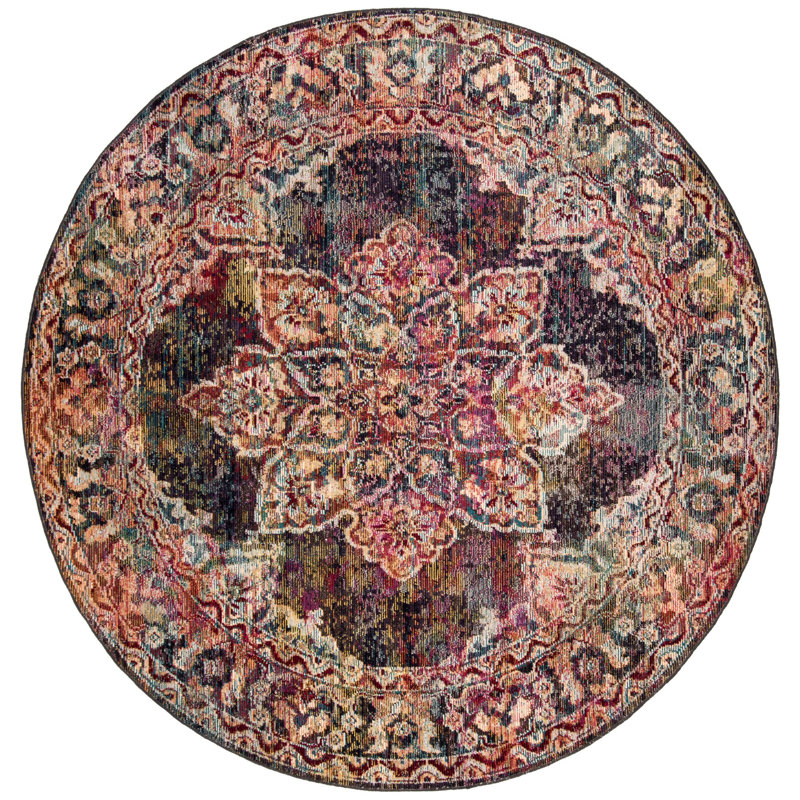 Mae Crystal Performance Oriental Rug, Round 7'