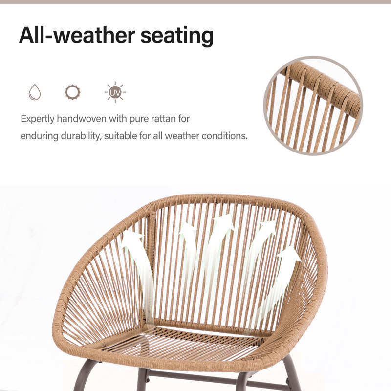 Leleifi 4 Pieces Patio Conversation Set, with Loveseat and Side Coffee Table