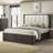Wooden Platform Bed with Upholstered Headboard