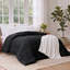 Insert de couette en duvet synthétique à motif de carrés - noir, édredon toutes saisons-101518298-101820269