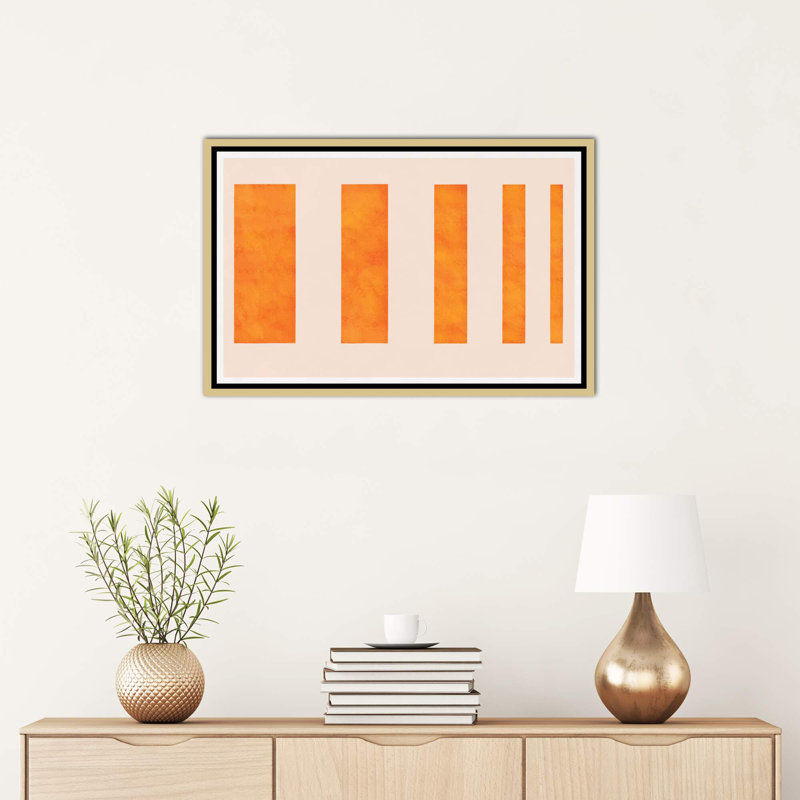 " Orange Levies ", Gold Framed Canvas, 18" H x 26" W x 1.5" D