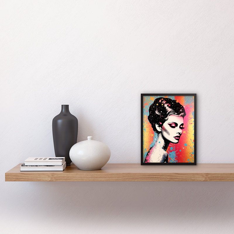 Goulette Stars In Hair Female Portrait Glam Aesthetic - Single Picture Frame Print