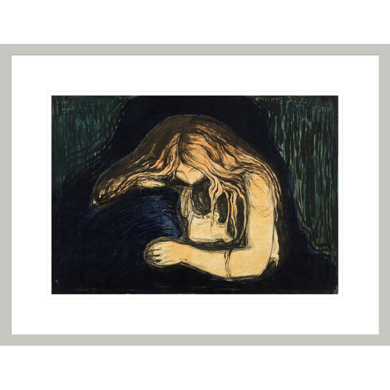 Vampire II by Edvard Munch -Framed Giclee Print, 16.85" H x 21.75" W