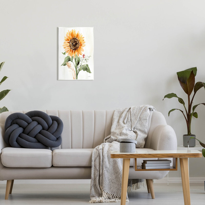 Art mural de campagne de tournesols champêtres par Katrina Pete, H 19 po x l 13 po x P 0,5 po