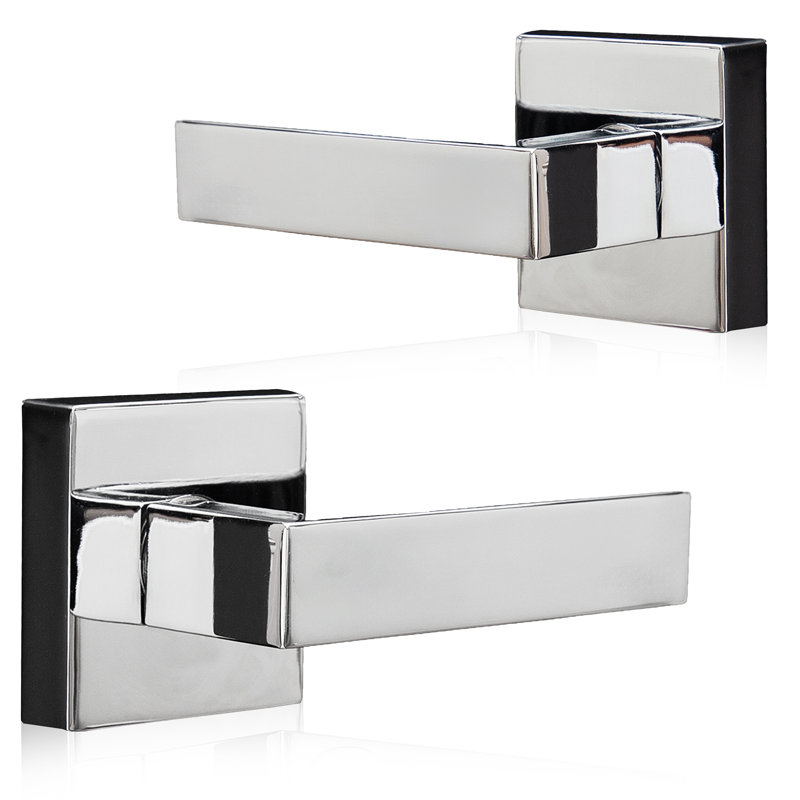 XFORT Quad Passage Knob Set, Door Knob for Internal Wooden Doors, Complete Set with Tubular Latch, Polished Chrome