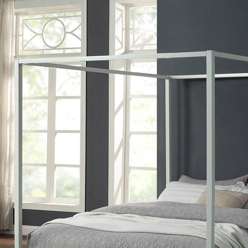 Bedoya Metal Bed, White, Double (4'6)