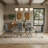 5-Piece Modern Glass Top Dining Set with 4 Upholstered Cantilever Chairs-1702072021