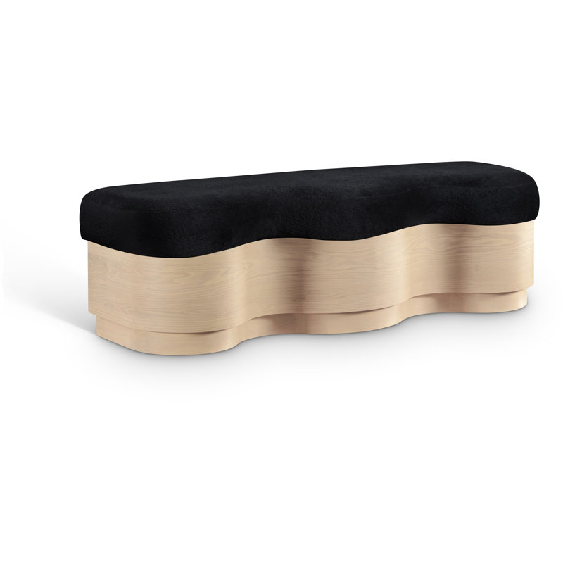 Banc en velours Savoy Mariaclara, Naturel, Tissu en velours noir