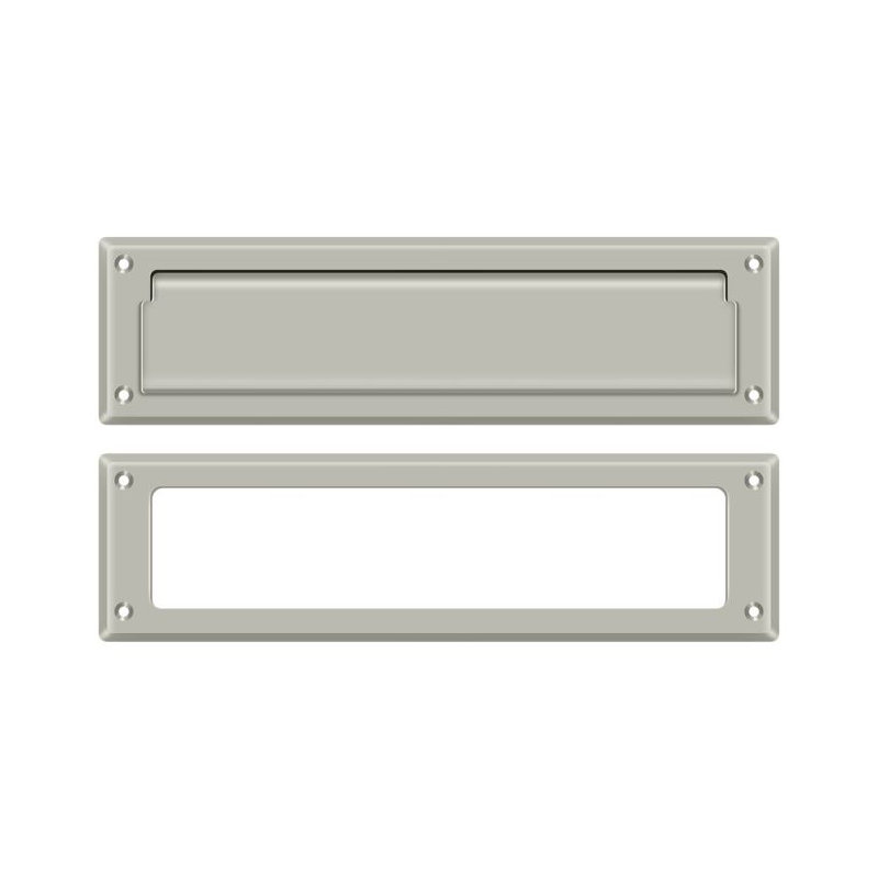 Brass Mail Slot, Brushed Nickel, 3.625" H x 13.125" W x 0.5625" D