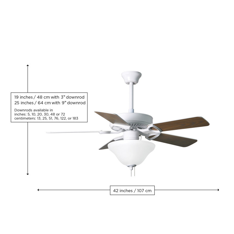 America LED Downrod Ceiling Fan, 42"