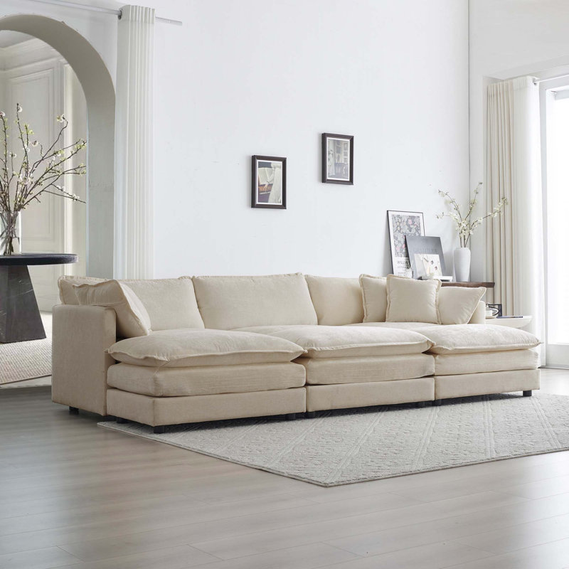 Canapé modulaire réversible 6 places Anders, Beige