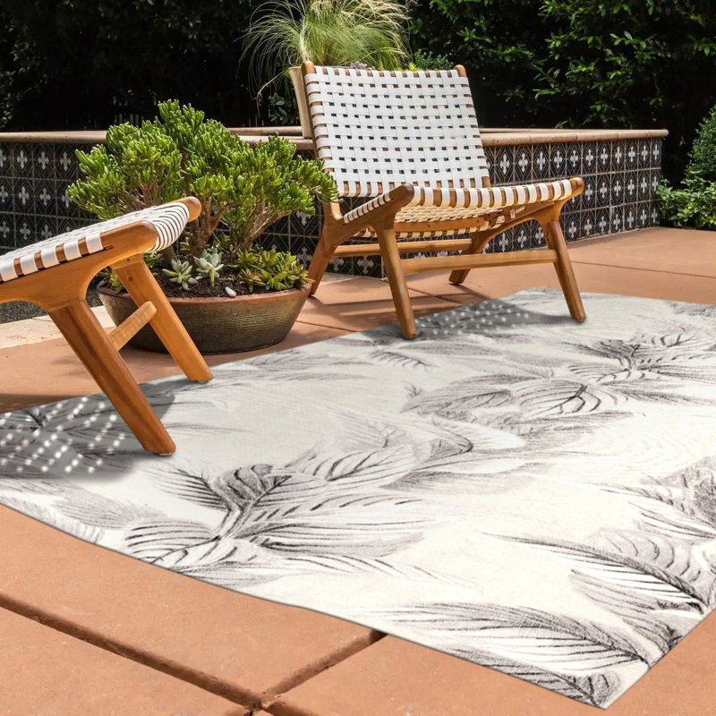 Tapis intérieur / extérieur rectangulaire avec envers antidérapant Aloke, Rectangle de 5 pi x 8 pi