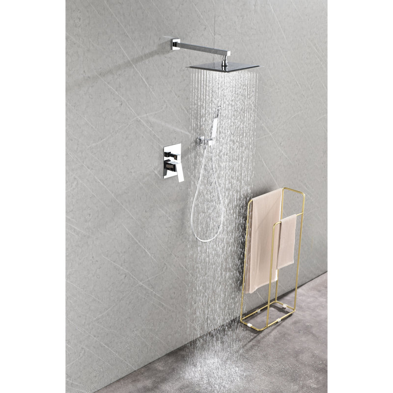 Bathroom Shower In White Brass - Rainfall Head With Easy Installation Process Easy Function