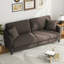 Modern 193cm Teddy 3-Seater Sofa with Square Armrests and Two Throw Pillows-1845632783