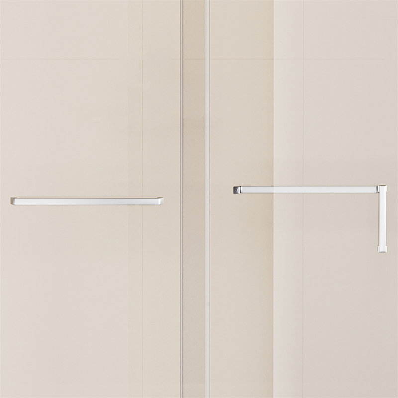 60" x 76" Frameless Matte Black Sliding Shower Door with Clear Tempered Glass