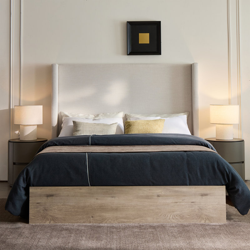 Upholstered Wingback Bed