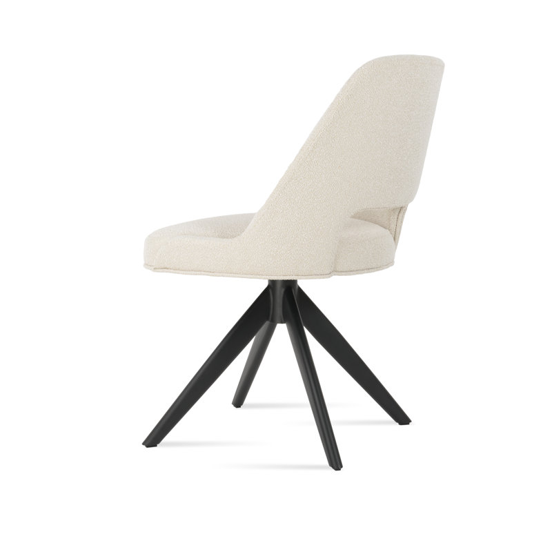 Chaise d'appoint pivotante Marash Sword, Blanc cassé, Noir
