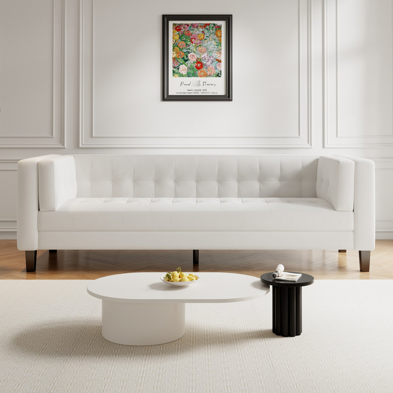 White Velvet 3 , Upholstered With Mesmerizing Motifs, Crafted A Hardwood Frame And Legs Splendid Tufting,, Ivory