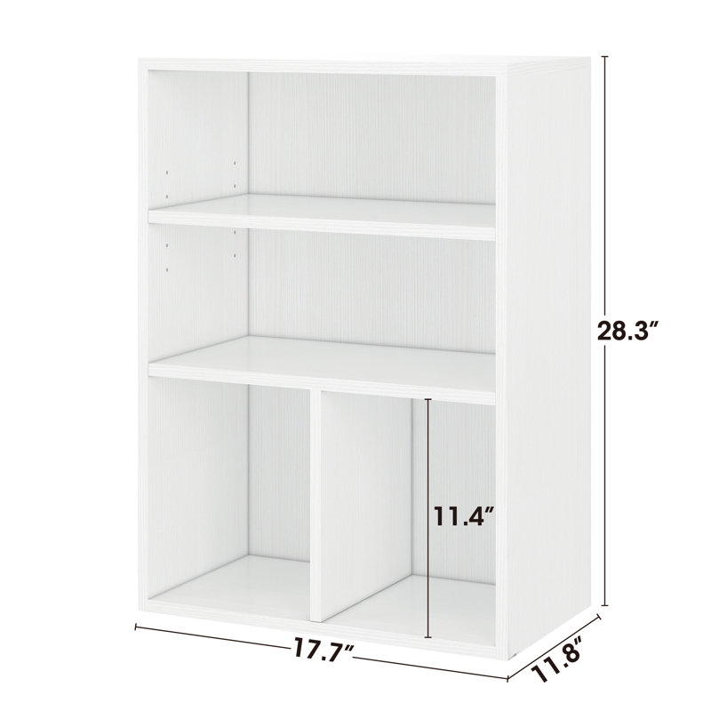 Ebern Designs Bookcase, 3-Tier Adjustable Open Storage Shelf Display Bookshelf, HOFB024, Ivory White