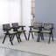 2 chaises de salle à manger, en bois d'hévéa massif, de style médiéval, avec accoudoirs, chaise de salon, simple et naturelle