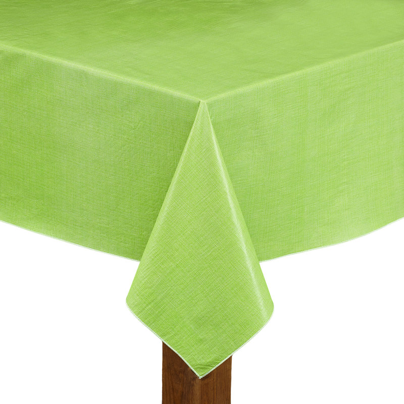 Chandley Café Deauville Scarlet Tablecloth, 60" W Round , Celery 