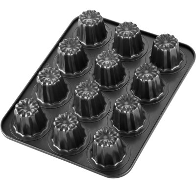 CHEFMADE 9.5-Inch Round Tart Pan with Removable Loose Bottom, Non-Stick Carbon Steel Quiche Pan for Oven Baking (Black)
