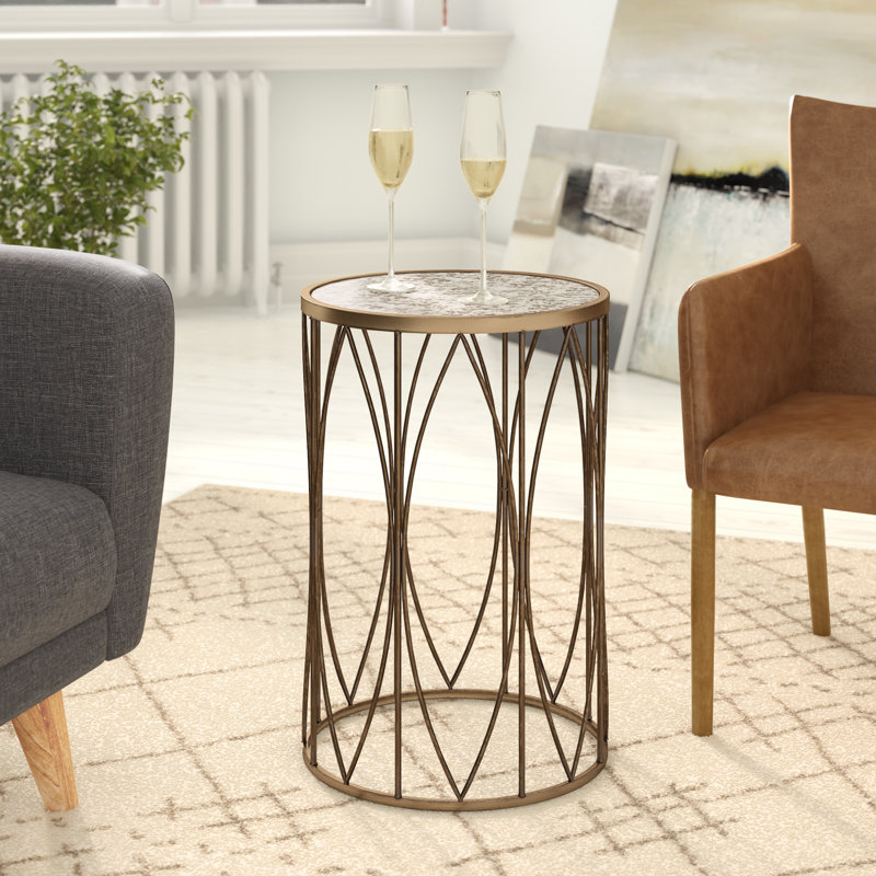 Everett Glass Top End Table